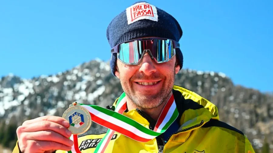 Lors de sa dernière course, Stefano Gross remporte le titre de champion d’Italie de slalom.