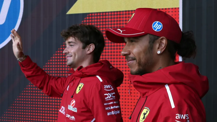 Ferrari, Charles Leclerc et Lewis Hamilton en tête à Monza