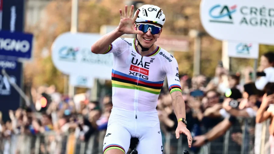 Tadej Pogačar dans la légende : cinq lombards consécutifs.